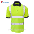 Polo fluorescent à haute visibilité réfléchissant 100% Polyester Birdeye Mesh respirant à manches courtes T-shirt à manches courtes